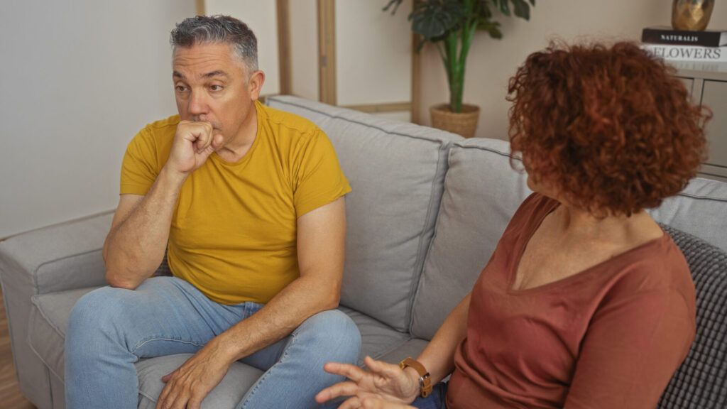 Homepage 29 middle aged couple serious conversation